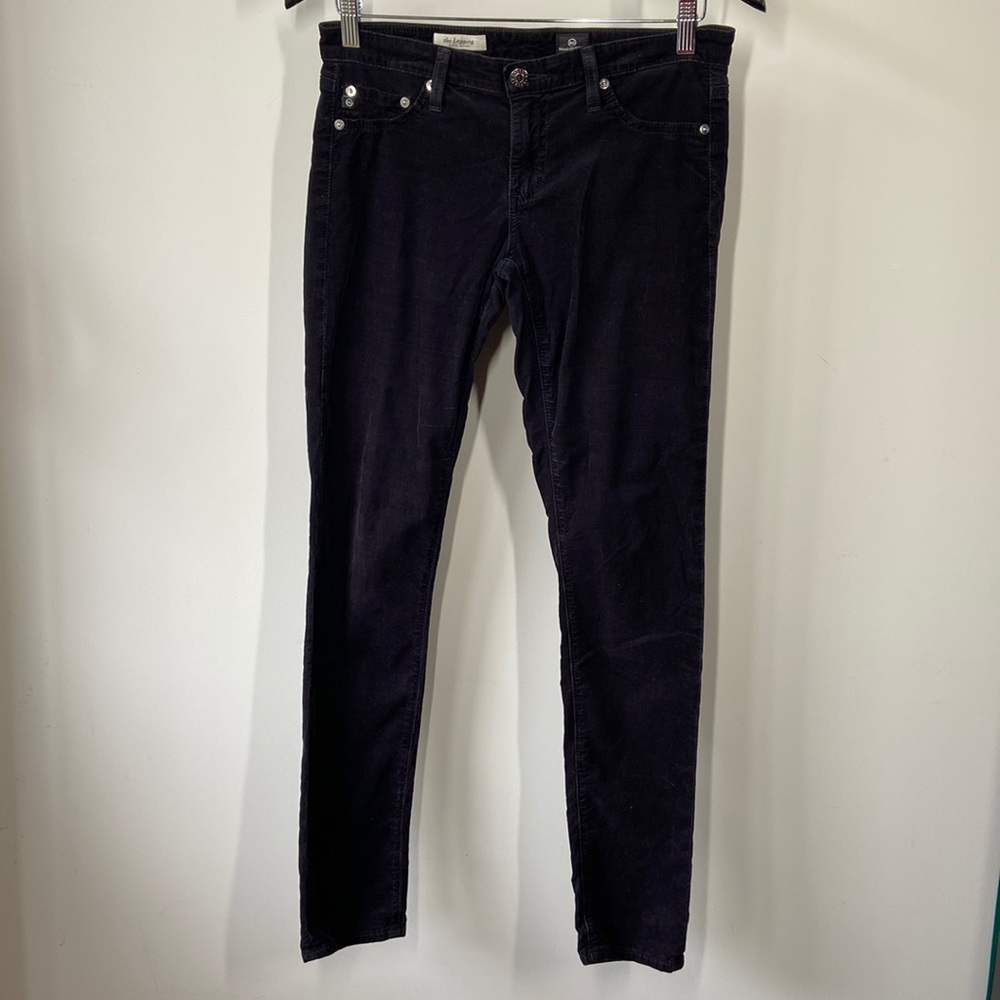 AG Adriano Goldschmied AF Corduroy Jeggings – Black Low-rise Skinny Fit | Sz 28